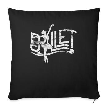 Danseurs de ballet dansant - Housse de coussin décorative 45 x 45 cm - noir - Devant