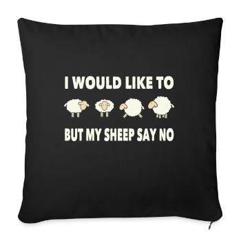 Mouton disant - Housse de coussin décorative 45 x 45 cm - noir - Devant