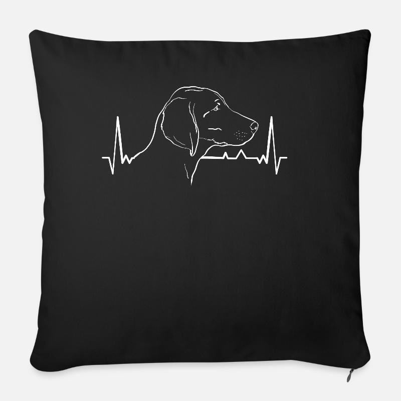 Weimaraner Hund EKG Geschenk - Sofakissenbezug 45 x 45 cm - Schwarz