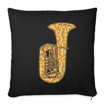 Tuba geometrische Hemden - Sofakissenbezug 45 x 45 cm - Schwarz - Vorne