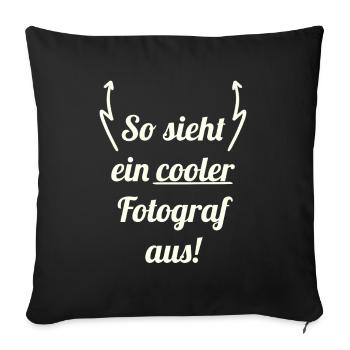 Fotograf - Sofakissenbezug 45 x 45 cm - Schwarz - Vorne