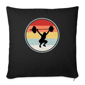 Weight Lifting Tee For Father - Sofa pillowcase 17,3'' x 17,3'' (45 x 45 cm) - black - Front