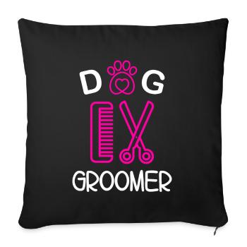 Dog Groomer - Sofa pillowcase 17,3'' x 17,3'' (45 x 45 cm) - black - Front