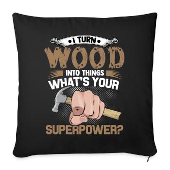 Zimmermann Carpenter Timber Meister Holz Hammer - Sofakissenbezug 45 x 45 cm - Schwarz - Vorne