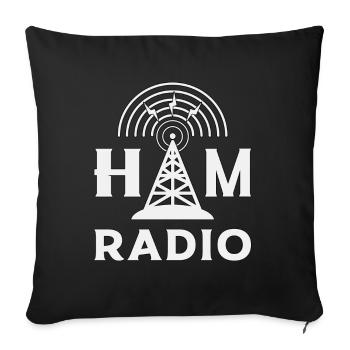 Radio HAM Operator Amateurfunk Antenne Geschenk - Sofakissenbezug 45 x 45 cm - Schwarz - Vorne