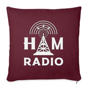 Radio HAM Operator Amateur Radio Antenne Cadeau - Housse de coussin décorative 45 x 45 cm - bordeaux - Devant