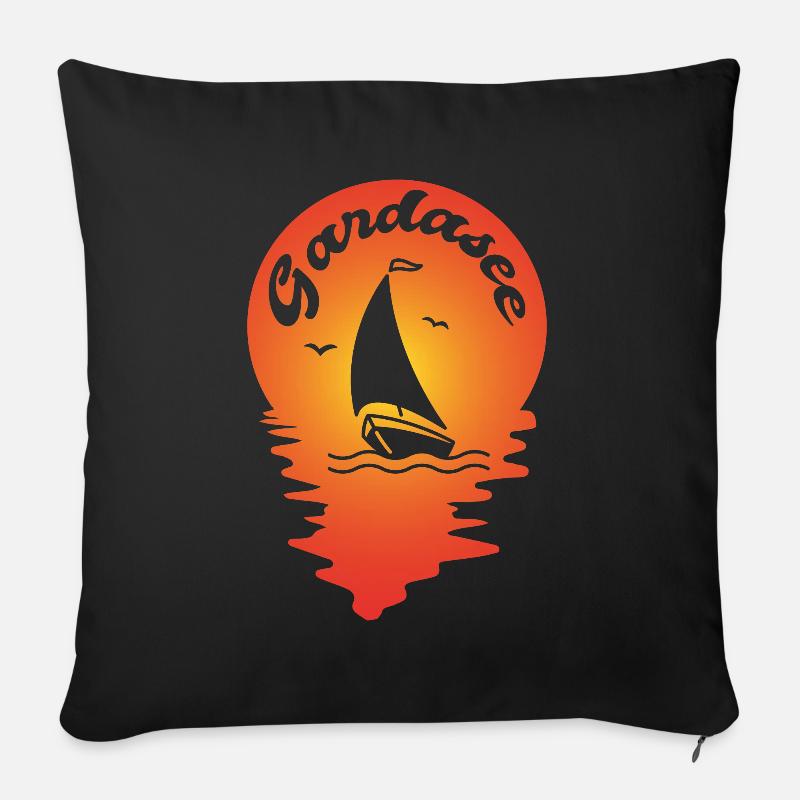Gardasee - Sofakissenbezug 45 x 45 cm - Schwarz