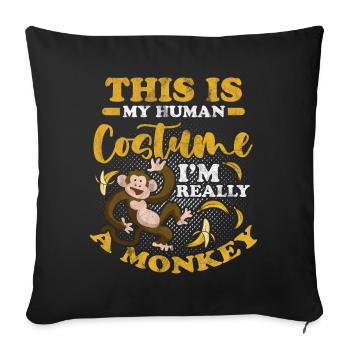 Monkey Costume Gorilla Primate Monkey Primate Animal - Sofa pillowcase 17,3'' x 17,3'' (45 x 45 cm) - black - Front