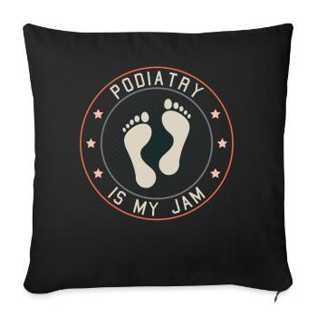 Soins des pieds pédicure podiatre nail salon cadeau - Housse de coussin décorative 45 x 45 cm - noir - Devant
