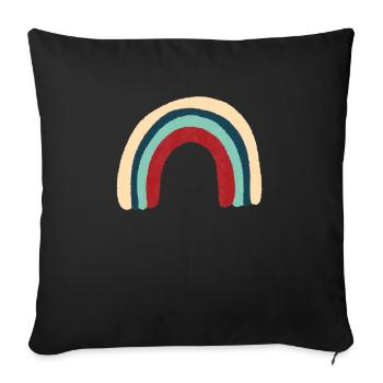 Rainbow - Sofa pillowcase 17,3'' x 17,3'' (45 x 45 cm) - black - Front