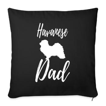 Havanese - Sofa pillowcase 17,3'' x 17,3'' (45 x 45 cm) - black - Front