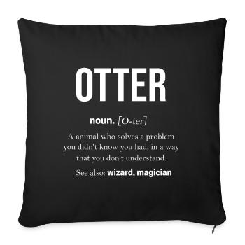 Cadeau animal mignon de loutre - Housse de coussin décorative 45 x 45 cm - noir - Devant