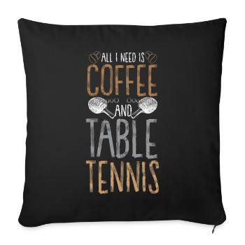 tennis de table raquette de tennis de table joueur de tennis de table - Housse de coussin décorative 45 x 45 cm - noir - Devant