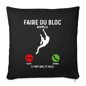 Faire du bloc Idée cadeau murale d'escalade - Sofa pillowcase 17,3'' x 17,3'' (45 x 45 cm) - black - Front