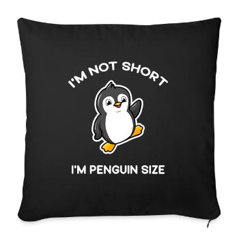 Je ne suis pas petit, je suis un amateur de pingouin mignon de taille de pingouin - Housse de coussin décorative 45 x 45 cm - noir - Devant
