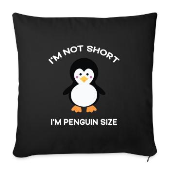 Je ne suis pas petit, je suis un amateur de pingouin mignon de taille de pingouin - Housse de coussin décorative 45 x 45 cm - noir - Devant