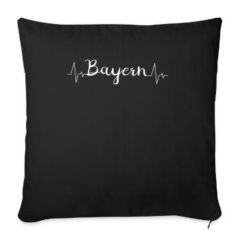 Bayer Herzschlag Puls Geschenk Bayern - Sofakissenbezug 45 x 45 cm - Schwarz - Vorne