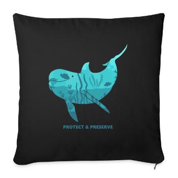 Les dauphins Dauphins Protection des espèces Protection de la nature Protection des animaux - Housse de coussin décorative 45 x 45 cm - noir - Devant