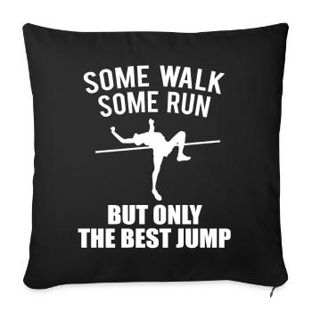 Athlétisme cadeau saut en hauteur saut en hauteur - Housse de coussin décorative 45 x 45 cm - noir - Devant