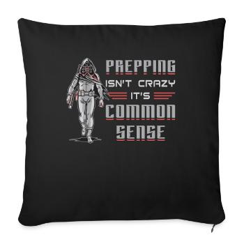 Prepper Fin du monde Survie Survie Cadeau - Housse de coussin décorative 45 x 45 cm - noir - Devant