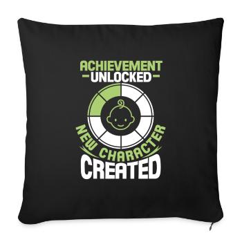 Grossesse - Housse de coussin décorative 45 x 45 cm - noir - Devant