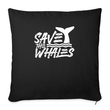 Whale Rescue Whale Hunting Whale Rescue Whale Hunt - Sofa pillowcase 17,3'' x 17,3'' (45 x 45 cm) - black - Front