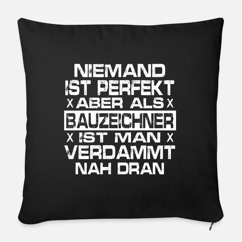 Bauzeichner - Sofakissenbezug 45 x 45 cm - Schwarz