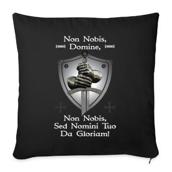 Templar Sword + Non Nobis Domine - Sofa pillowcase 17,3'' x 17,3'' (45 x 45 cm) - black - Front
