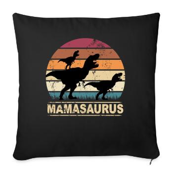 Dinosaur Mamasaurus twins for Mother's Day - Sofa pillowcase 17,3'' x 17,3'' (45 x 45 cm) - black - Front