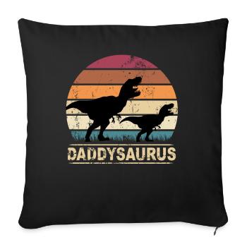 Daddysaurus Dinosaurier Kinder Dinos Geschenk - Sofakissenbezug 45 x 45 cm - Schwarz - Vorne