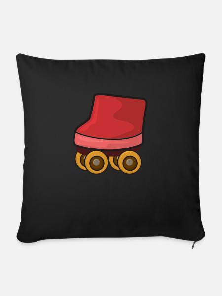 Rollschuh Rollschuhlaufen - Sofakissenbezug 45 x 45 cm - Schwarz