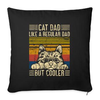 Cat Dad Katzen Papa - Sofakissenbezug 45 x 45 cm - Schwarz - Vorne