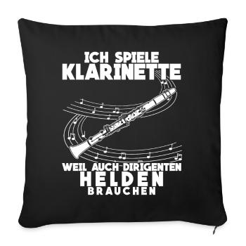 Klarinette - lustiger Dirigenten Spruch - Sofakissenbezug 45 x 45 cm - Schwarz - Vorne