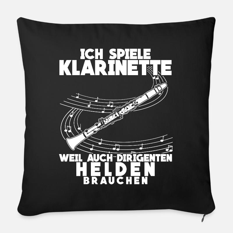 Klarinette - lustiger Dirigenten Spruch - Sofakissenbezug 45 x 45 cm - Schwarz