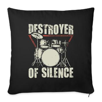 Batteur batteur cadeau batterie batteur - Housse de coussin décorative 45 x 45 cm - noir - Devant