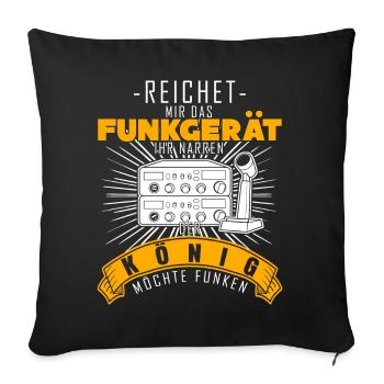 Amateurfunk Amateurfunker Spruch Witz - Sofakissenbezug 45 x 45 cm - Schwarz - Vorne