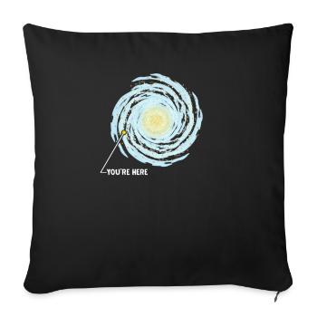 Tu es ici dans la galaxie - Housse de coussin décorative 45 x 45 cm - noir - Devant