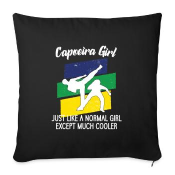 Fille de capoeira - Housse de coussin décorative 45 x 45 cm - noir - Devant