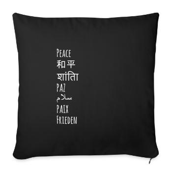 Paix monde paix cadeau de langue étrangère - Housse de coussin décorative 45 x 45 cm - noir - Devant
