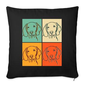 Cadeau de Weimaraner Popart - Housse de coussin décorative 45 x 45 cm - noir - Devant