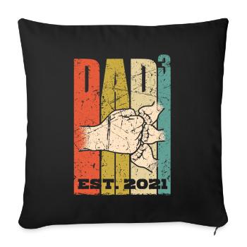Dad to the power of 3 father of three, dad with three children - Sofa pillowcase 17,3'' x 17,3'' (45 x 45 cm) - black - Front