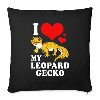 Gecko Lizard Geckos Reptile Reptiles - Sofa pillowcase 17,3'' x 17,3'' (45 x 45 cm) - black - Front