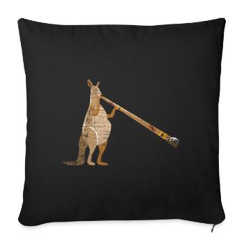 Didgeridoo Känguru - Sofakissenbezug 45 x 45 cm - Schwarz - Vorne