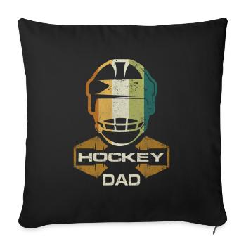 Hockey Dad Retro - Sofa pillowcase 17,3'' x 17,3'' (45 x 45 cm) - black - Front