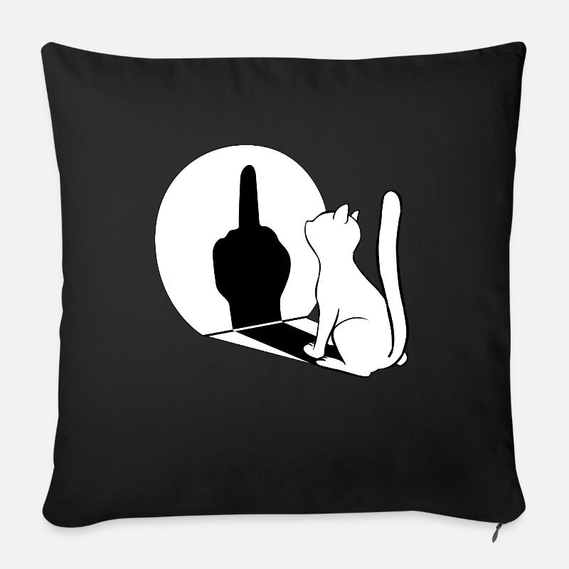 Mittelfinger Katzen Schatten - Sofakissenbezug 45 x 45 cm - Schwarz