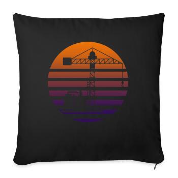 Kran - Sofakissenbezug 45 x 45 cm - Schwarz - Vorne