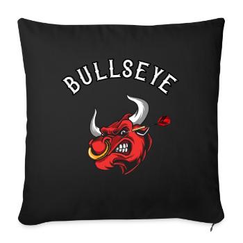 Bullseye Dartfan Dartpfeil Auge - Sofakissenbezug 45 x 45 cm - Schwarz - Vorne