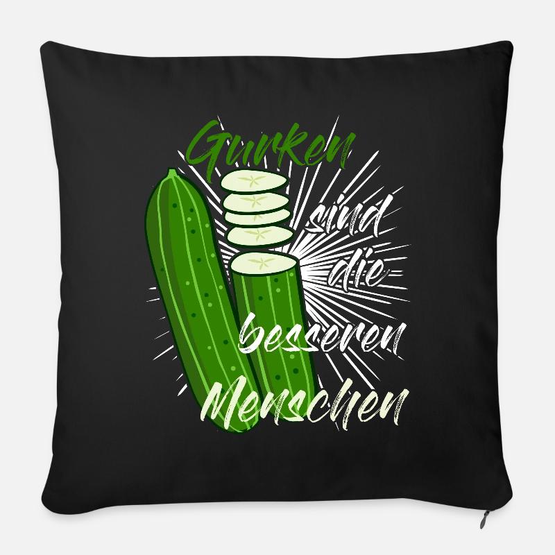 Gurke - lustiger Pickle Spruch - Sofakissenbezug 45 x 45 cm - Schwarz