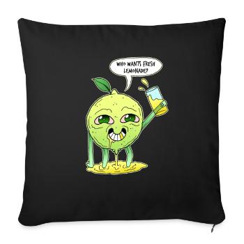 Fresh Lemonade Cheeky Lemon Vegan Fruits - Sofa pillowcase 17,3'' x 17,3'' (45 x 45 cm) - black - Front