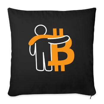 Bitcoin Friends - Idée cadeau Bitcoin BFF - Housse de coussin décorative 45 x 45 cm - noir - Devant